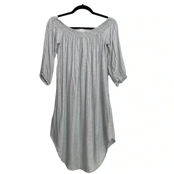 Mimi Chica Off Shoulder Dress Lightweight Striped M - Picture 3 of 4